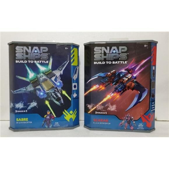 SNAP SHIPS Sabre Xf-23 & Scarab KLAW Interceptor Build to Battle 3 Builds In 1 - Picture 3 of 6